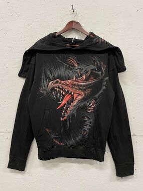 The "Breaking Out" Dragon Split Zip Hoodie by Spiral USA, Size XL